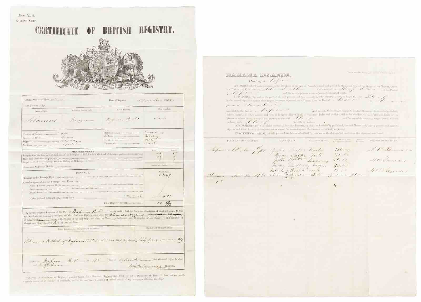 Double-sided window card/placard for the Atlantic and Great Western Railway express route from New York to Cleveland and New York to Cincinnati